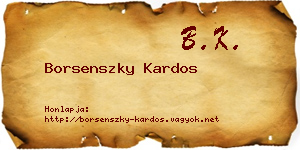 Borsenszky Kardos névjegykártya
